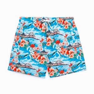 The Kooples Floral Back Pocket Swim Shorts Size Large Swim Trunks EUC